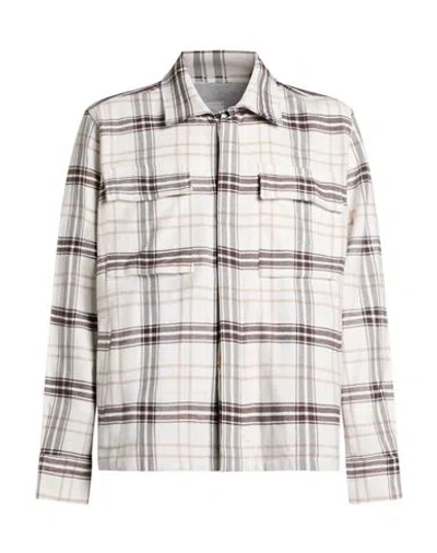 Eleventy Man Shirt Brown Size L Cotton In Gray
