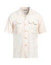 Eleventy Man Shirt Cream Size 16 ½ Linen, Cotton, Elastane In White