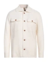 Eleventy Man Shirt Ivory Size 36 Wool, Polyester, Polyurethane In White