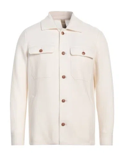 Eleventy Man Shirt Ivory Size 36 Wool, Polyester, Polyurethane In Neutral
