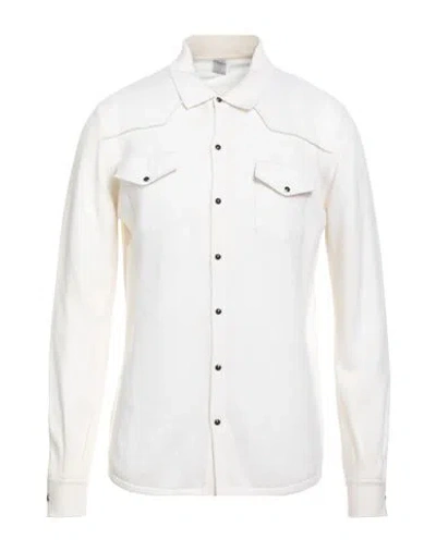 Eleventy Man Shirt Ivory Size M Cashmere In White