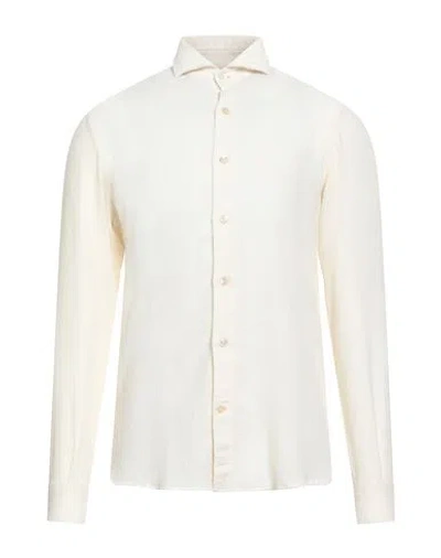 Eleventy Man Shirt Ivory Size S Cotton, Wool In White