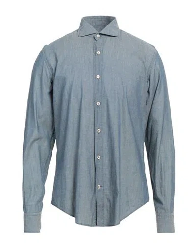 Eleventy Man Shirt Navy Blue Size 15 Cotton