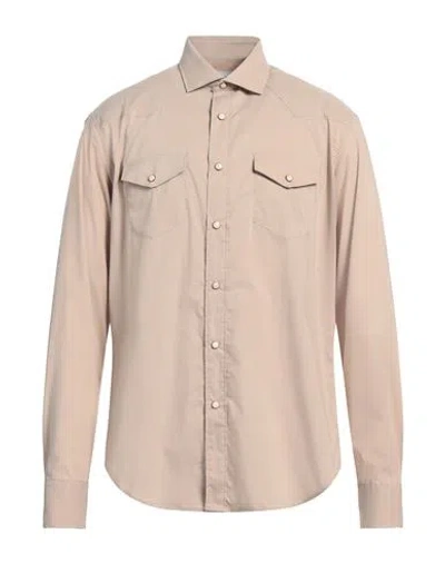Eleventy Man Shirt Sand Size Xl Cotton, Polyester In Beige