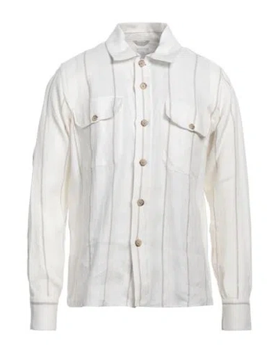 Eleventy Man Shirt White Size M Linen