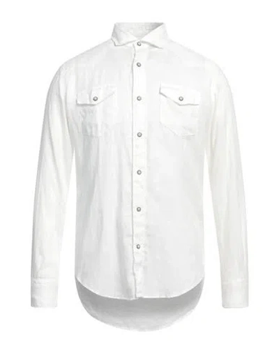 Eleventy Man Shirt White Size S Linen