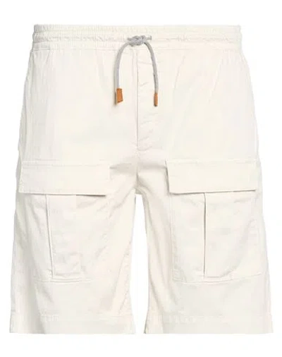 Eleventy Man Shorts & Bermuda Shorts Beige Size 33 Cotton, Elastane In White