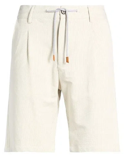 Eleventy Man Shorts & Bermuda Shorts Grey Size 33 Cotton, Linen, Elastane In Neutral