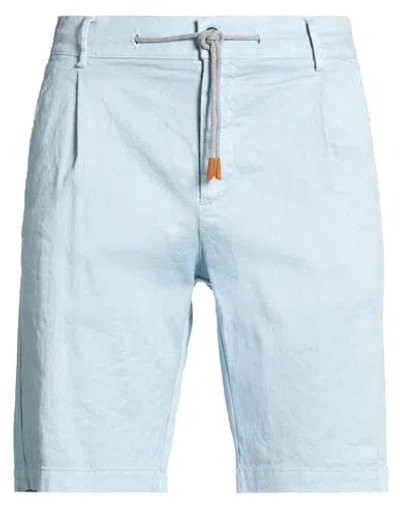 Eleventy Man Shorts & Bermuda Shorts Light Blue Size 30 Linen, Cotton, Elastane