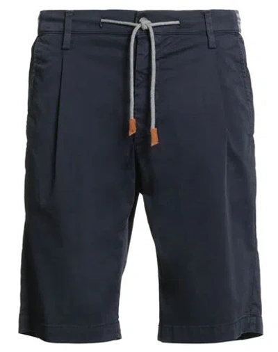 Eleventy Man Shorts & Bermuda Shorts Navy Size 29 Cotton, Elastane In Blue