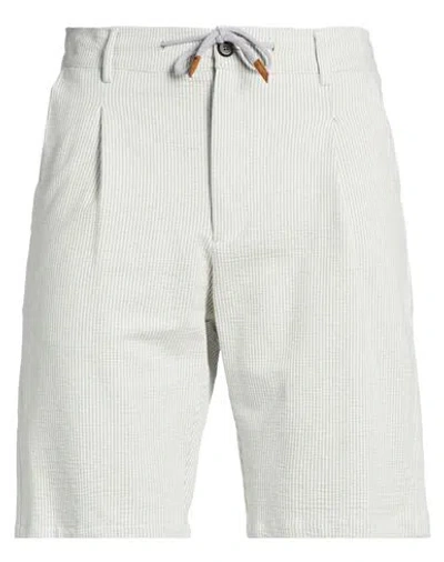 Eleventy Man Shorts & Bermuda Shorts Slate Blue Size 33 Cotton, Linen, Elastane In Gray