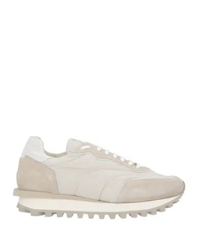 Eleventy Man Sneakers Beige Size 10 Leather, Textile Fibers In Multi
