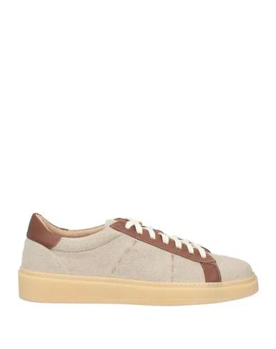 Eleventy Man Sneakers Beige Size 9 Textile Fibers In Brown