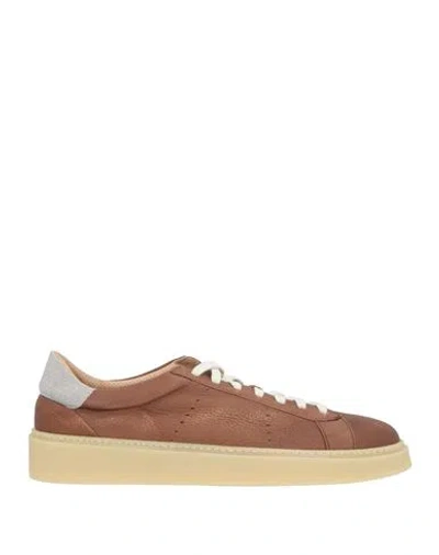 Eleventy Man Sneakers Brown Size 7 Leather