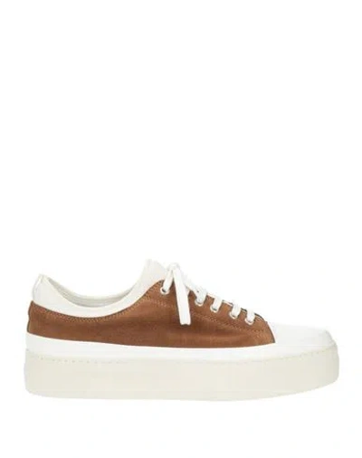 Eleventy Man Sneakers Brown Size 9 Leather, Textile Fibers In Brown