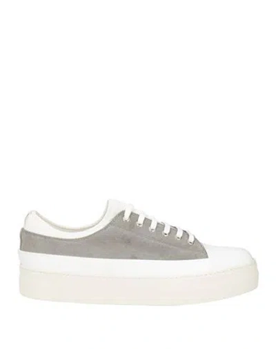 Eleventy Man Sneakers Grey Size 10 Leather, Textile Fibers In Multi
