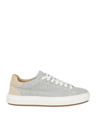 Eleventy Man Sneakers Light Grey Size 8 Textile Fibers, Leather In Gray