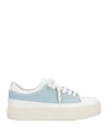 Eleventy Man Sneakers Sky Blue Size 8 Leather, Textile Fibers In Blue