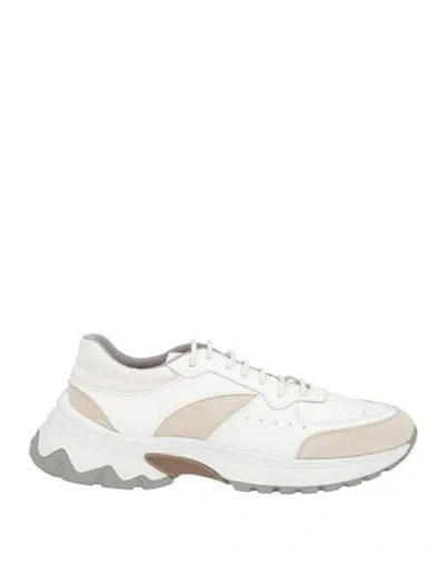 Eleventy Man Sneakers White Size 7 Leather, Textile Fibers