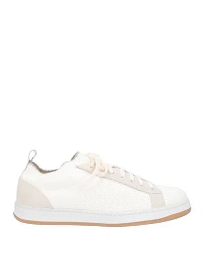 Eleventy Man Sneakers White Size 9 Soft Leather, Textile Fibers