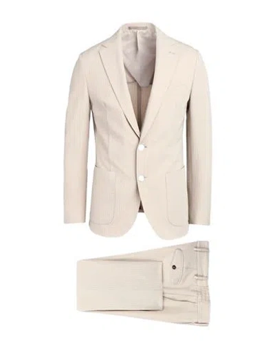Eleventy Man Suit Beige Size 44 Wool