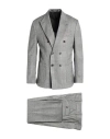 Eleventy Man Suit Black Size 42 Wool, Elastane In Gray