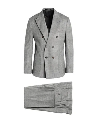 Eleventy Man Suit Black Size 42 Wool, Elastane In Gray