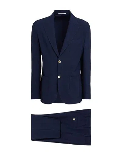 Eleventy Man Suit Blue Size 48 Wool, Linen, Elastane