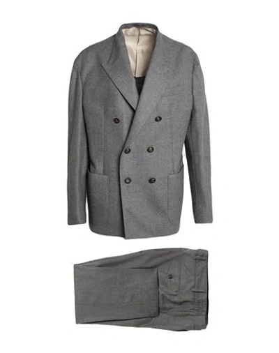 Eleventy Man Suit Grey Size 40 Wool In Gray