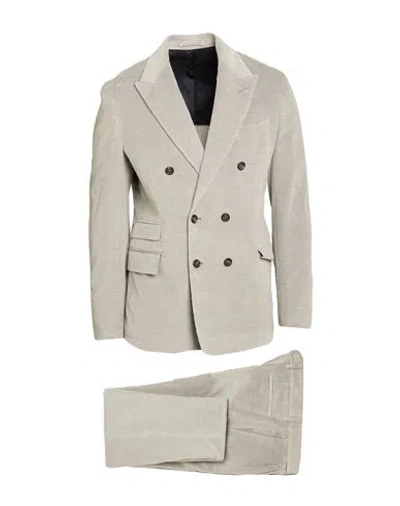 Eleventy Man Suit Grey Size 44 Cotton, Cashmere, Elastane In Gray
