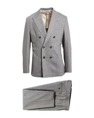 Eleventy Man Suit Grey Size 44 Wool, Cashmere, Elastane In Gray