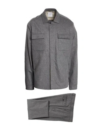 Eleventy Man Suit Grey Size 46 Wool, Cashmere, Elastane