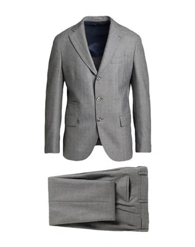Eleventy Man Suit Gunmetal Size 38 Wool