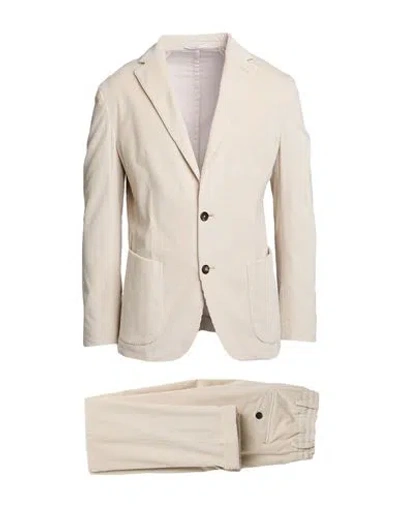 Eleventy Man Suit Ivory Size 44 Cotton, Cashmere, Elastane In Neutral
