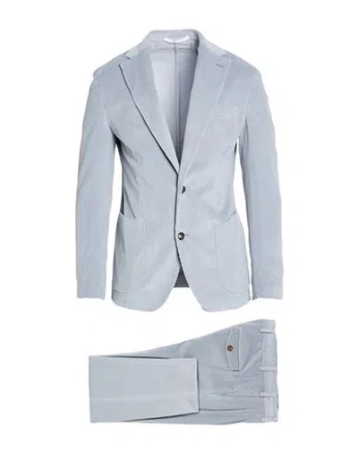 Eleventy Man Suit Light Grey Size 38 Cotton, Cashmere, Elastane In Gray