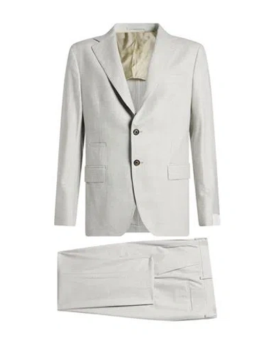 Eleventy Man Suit Light Grey Size 38 Wool In White