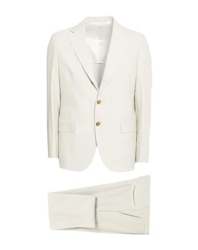 Eleventy Man Suit Light Grey Size 40 Cotton, Silk In White