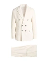 Eleventy Man Suit Off White Size 46 Cotton, Cashmere, Elastane In White
