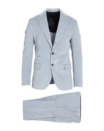 Eleventy Man Suit Slate Blue Size 44 Cotton, Cashmere, Elastane