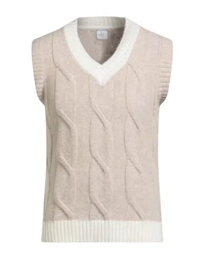 Eleventy Man Sweater Beige Size M Cashmere, Silk, Polyester In Sand