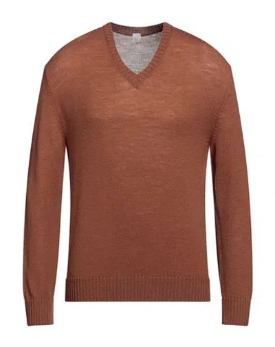 Eleventy Man Sweater Brown Size M Virgin Wool