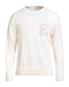 Eleventy Man Sweater Cream Size L Wool