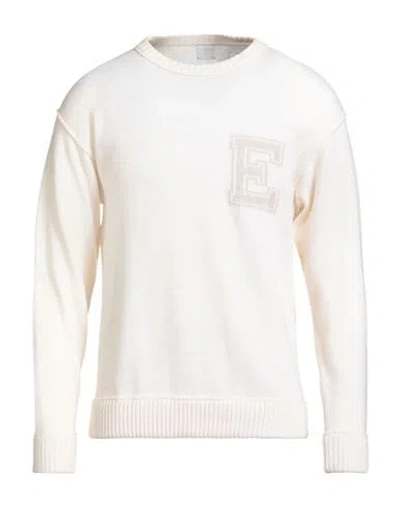 Eleventy Man Sweater Cream Size L Wool