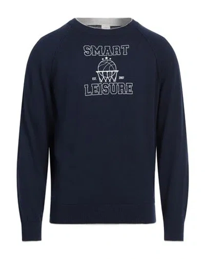 Eleventy Man Sweater Midnight Blue Size M Cashmere