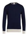 Eleventy Man Sweater Midnight Blue Size Xxl Wool, Silk