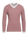 Eleventy Man Sweater Pastel Pink Size M Cotton