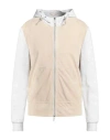 Eleventy Man Sweatshirt Beige Size 48 Cotton, Polyamide, Lambskin In Neutral