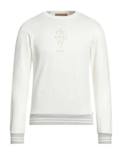 Eleventy Man Sweatshirt White Size M Cotton, Polyamide