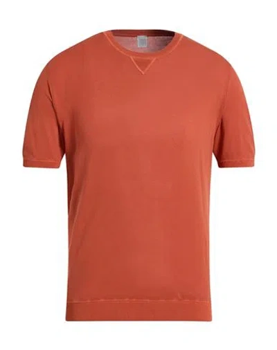 Eleventy Man T-shirt Rust Size Xxl Cotton In Orange