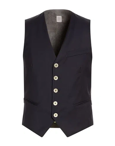 Eleventy Man Tailored Vest Navy Size 36 Wool In Blue